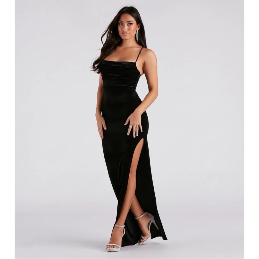 Liz Claiborne Black Maxi Dress with Slit